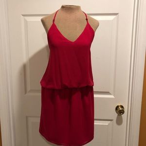 NWT NAKED ZEBRA red spaghetti strap dress